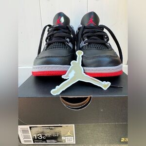 Jordan for retro black/fire, red cement, gray, kids size 13 C